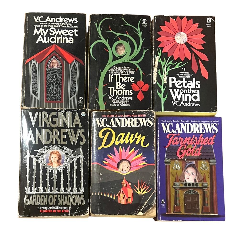 Vintage VC Andrews Keyhole Paperback Book Lot of 6 Dawn, Audrina, Petals, Thorns